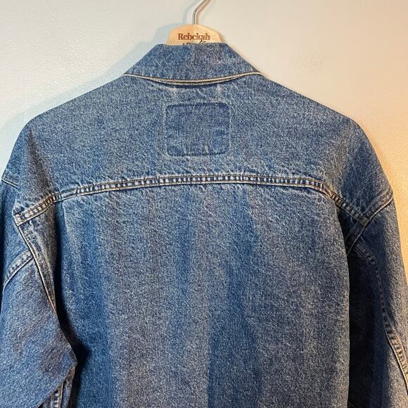 Levi Strauss Vintage Trucker Jacket Orange Tag Rigid Denim Jacket Men's Small - Picture 9 of 11